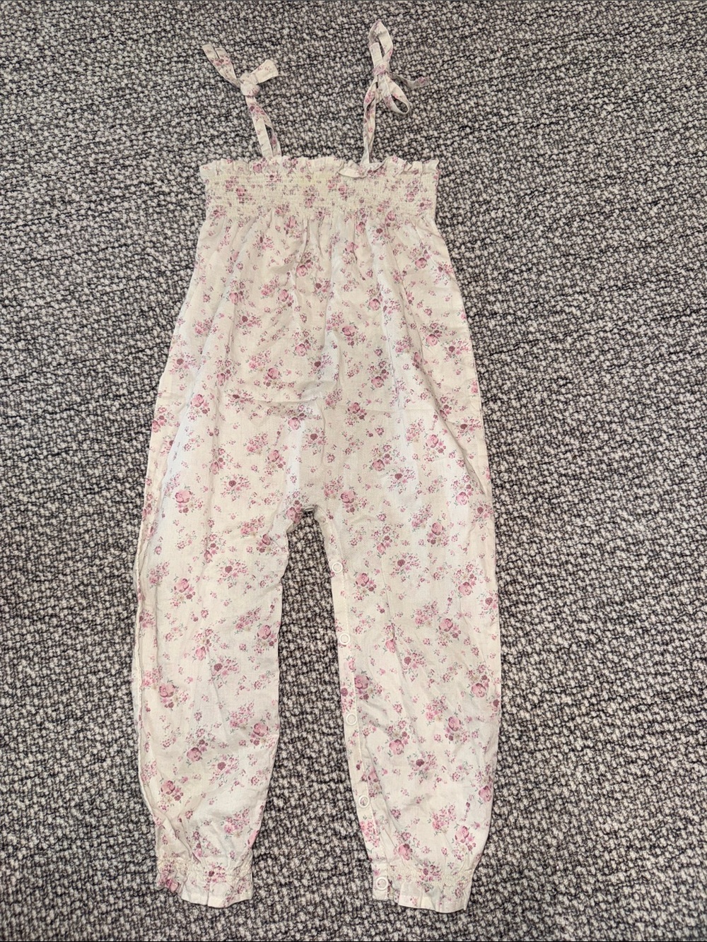 Jamie Kay Cream Romper with Pink Floral Print